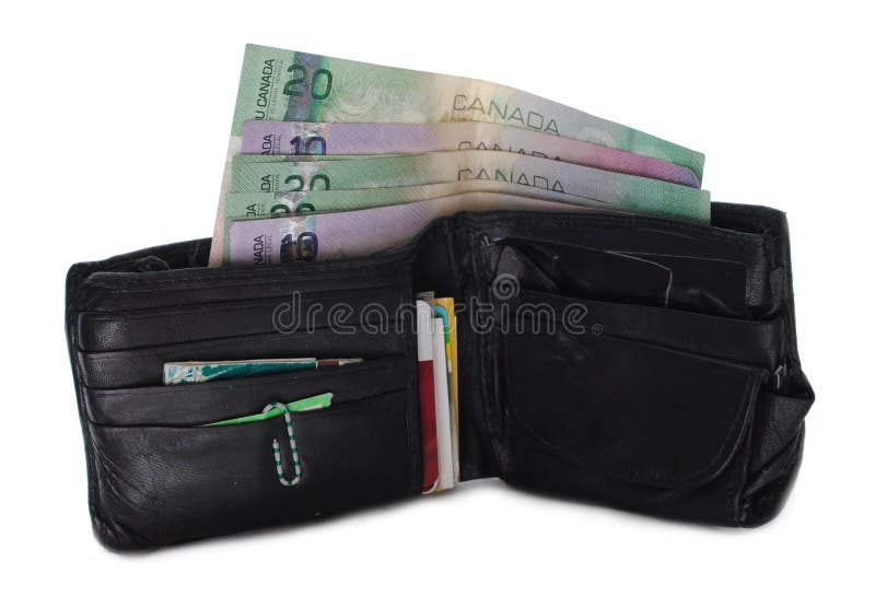Uitgeputte Canadese Portefeuille stock afbeelding Uitgeputte Canadese Portefeuille stock afbeelding