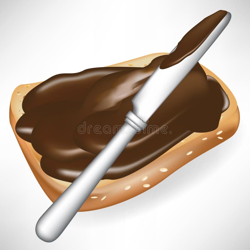 Uitgespreide toost met chocoladeroom royalty-vrije illustratie Uitgespreide toost met chocoladeroom royalty-vrije illustratie