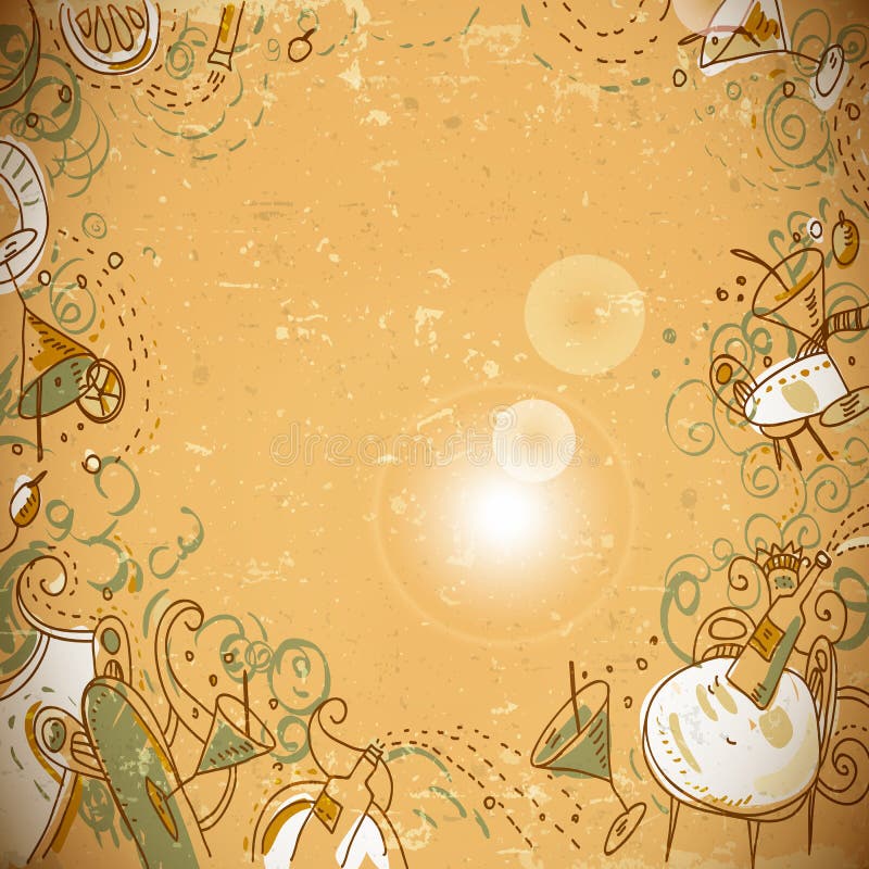 Uitnodigingskaart aan cocktail party royalty-vrije illustratie Uitnodigingskaart aan cocktail party royalty-vrije illustratie