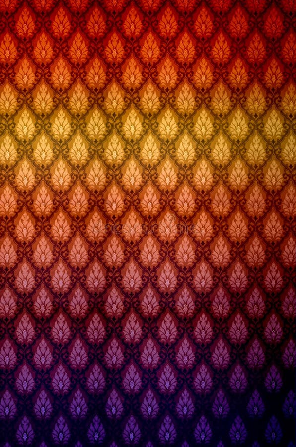 Multicolored wallpaper with vintage pattern. Multicolored wallpaper with vintage pattern