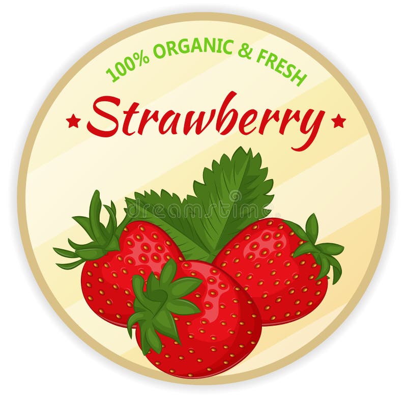 Uitstekend die etiket met aardbei op witte achtergrond in beeldverhaalstijl wordt geïsoleerd Vector illustratie Fruit en groenten royalty-vrije illustratie Uitstekend die etiket met aardbei op witte achtergrond in beeldverhaalstijl wordt geïsoleerd Vector illustratie Fruit en groenten royalty-vrije illustratie