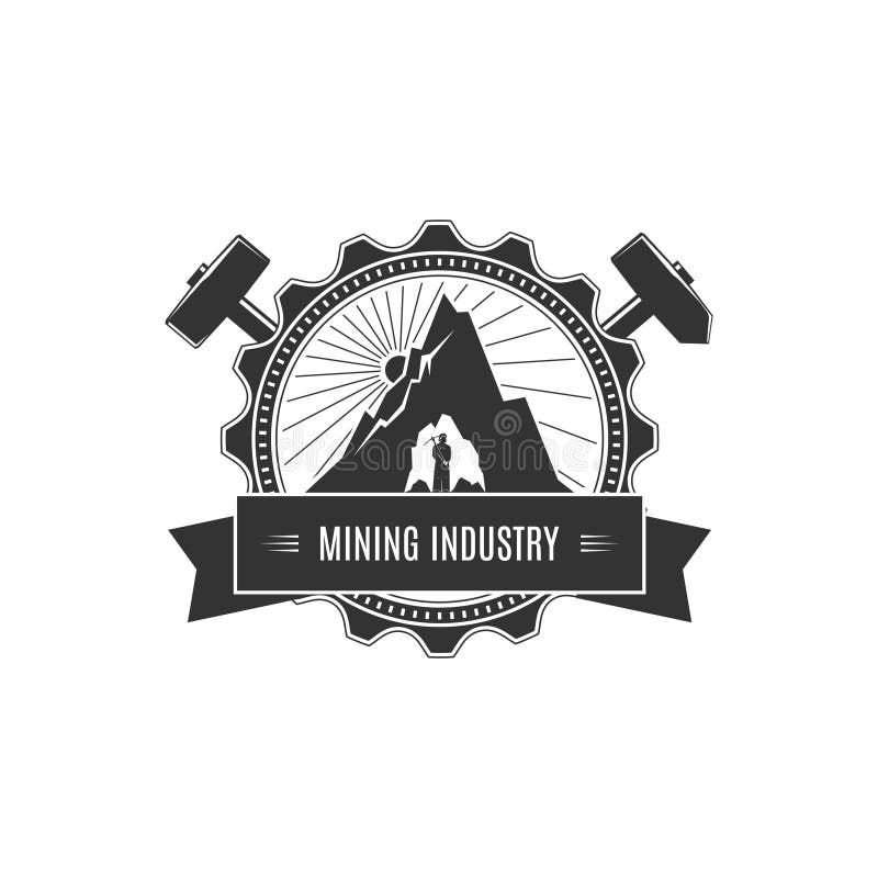 Uitstekend embleem van de mijnbouw