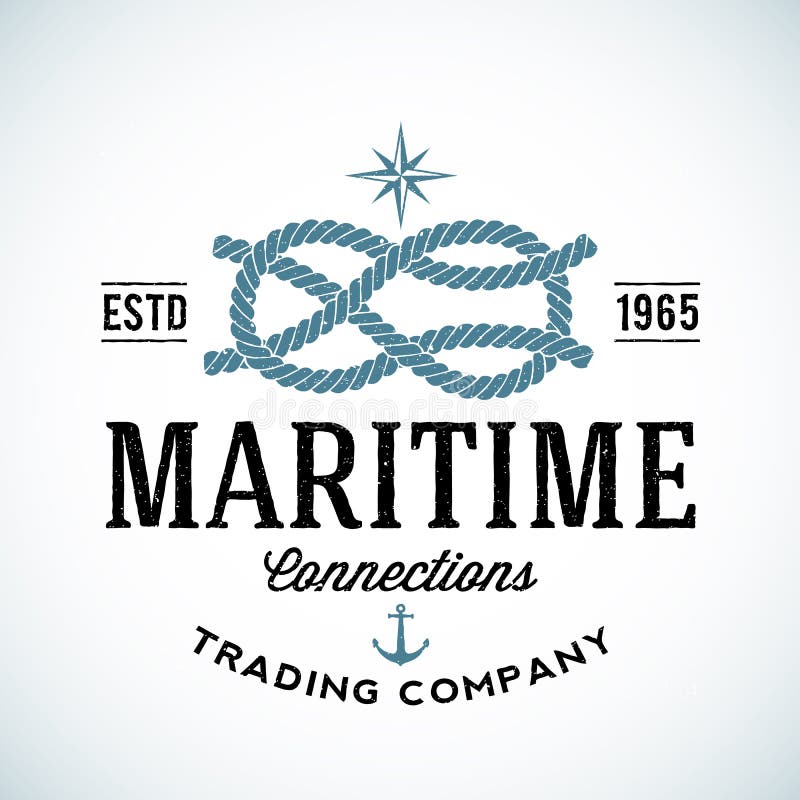 Uitstekend Maritiem Handelsmaatschappij Vectorembleem vector illustratie Uitstekend Maritiem Handelsmaatschappij Vectorembleem vector illustratie