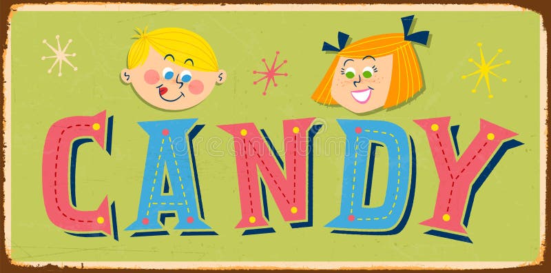 Uitstekend metaalteken - SUIKERGOED voor Jongens en Meisjes stock illustratie Uitstekend metaalteken - SUIKERGOED voor Jongens en Meisjes stock illustratie