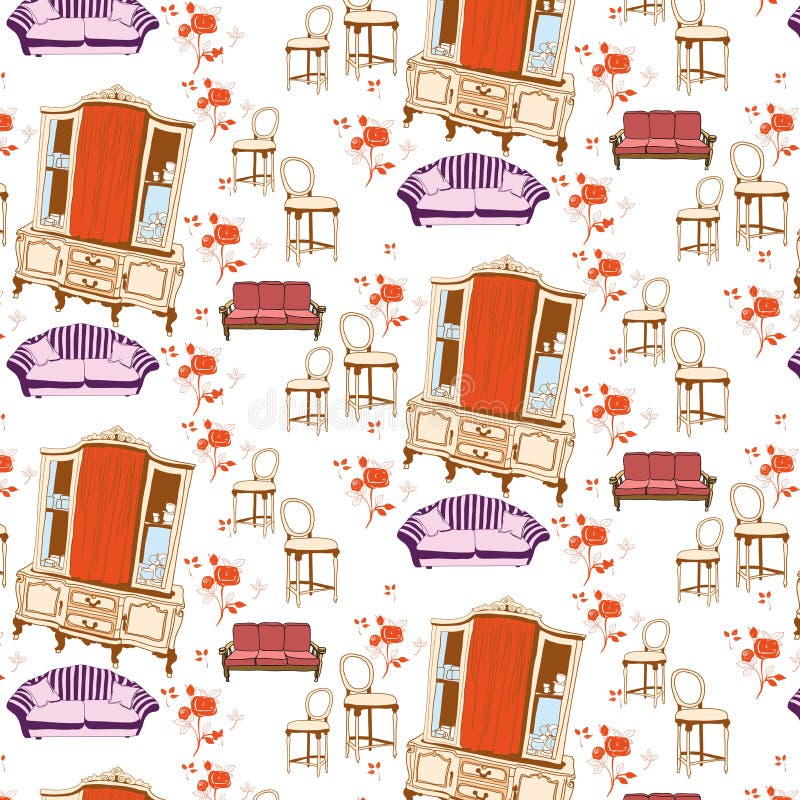 Uitstekend meubilair stock illustratie Uitstekend meubilair stock illustratie