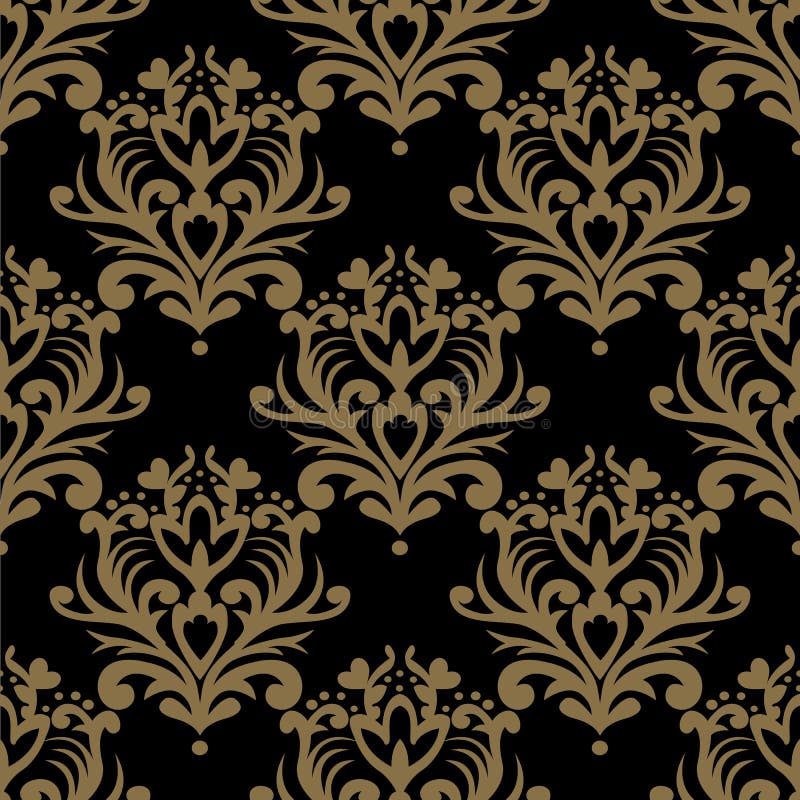 Uitstekend naadloos patroon Bloemen overladen behang Donkere vectord stock illustratie Uitstekend naadloos patroon Bloemen overladen behang Donkere vectord stock illustratie