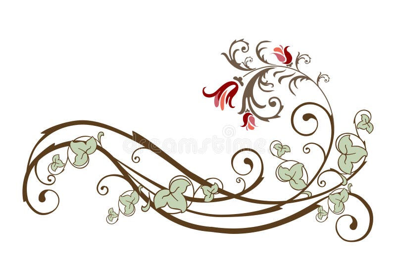 Vintage design element with flowers and ivy. Vintage design element with flowers and ivy