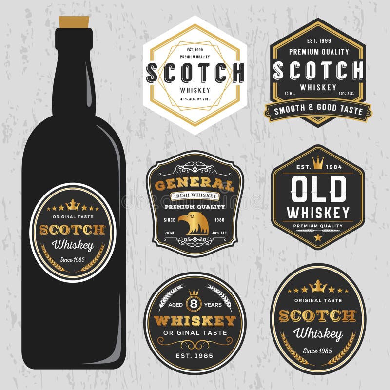 Uitstekend van het de Merkenetiket van de Premiewhisky het Ontwerpmalplaatje vector illustratie Uitstekend van het de Merkenetiket van de Premiewhisky het Ontwerpmalplaatje vector illustratie