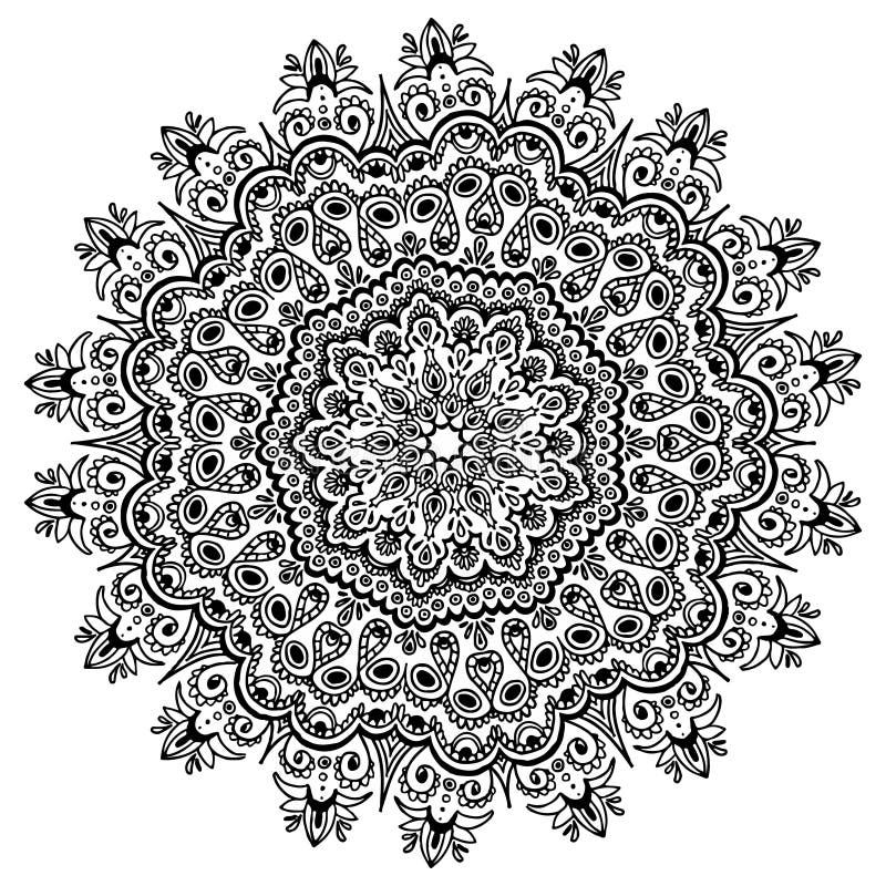Uitstekende bloemenelementenmandala De stijlillustratie van de hennatatoegering Vector Etnische Decoratie royalty-vrije illustratie Uitstekende bloemenelementenmandala De stijlillustratie van de hennatatoegering Vector Etnische Decoratie royalty-vrije illustratie