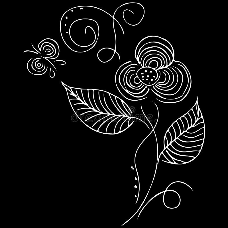 Uitstekende bloemenreeks voor textielontwerp Uitstekende zwarte gravureillustratie Hand getrokken krabbel vectorillustratie roman stock illustratie Uitstekende bloemenreeks voor textielontwerp Uitstekende zwarte gravureillustratie Hand getrokken krabbel vectorillustratie roman stock illustratie