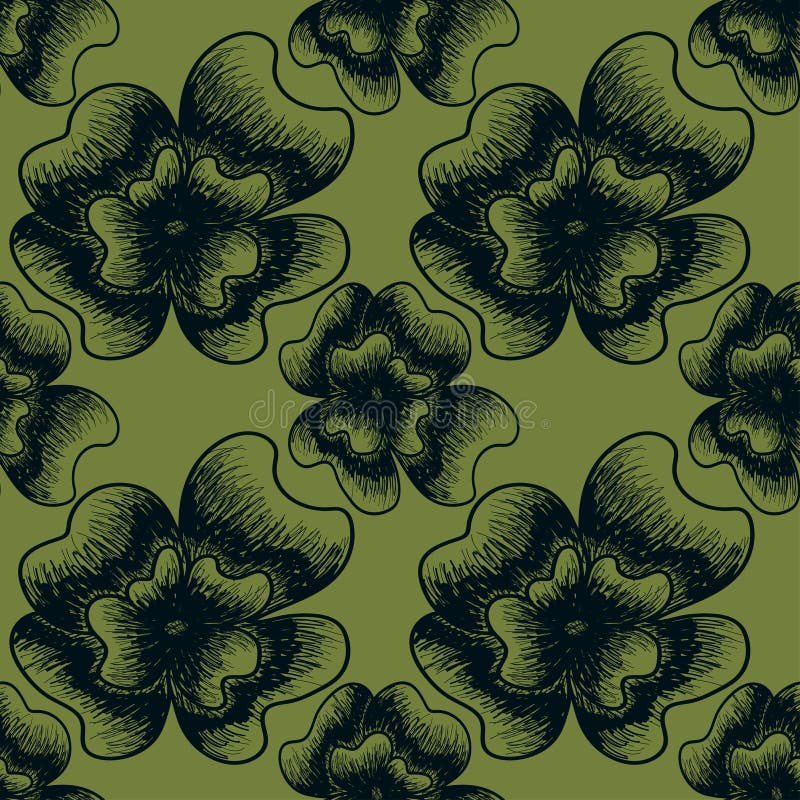 Uitstekende botanische illustratie van donkerblauwe en groene kleuren stock illustratie Uitstekende botanische illustratie van donkerblauwe en groene kleuren stock illustratie