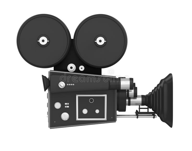 Vintage filmcamera geïsoleerd stock illustratie