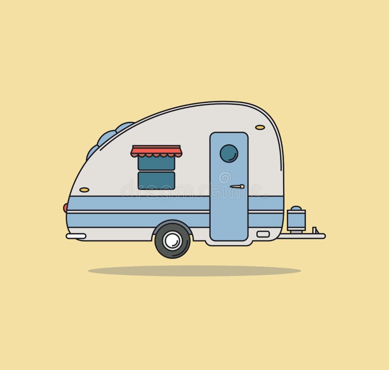 Vintage Camping Car. Caravan For Rest. Vector Illustration. Vintage Camping Car. Caravan For Rest. Vector Illustration.