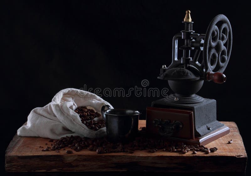 Uitstekende koffiemolen stock foto Uitstekende koffiemolen stock foto
