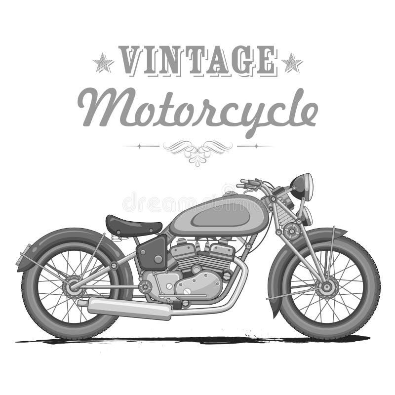Uitstekende motorfiets stock illustratie Uitstekende motorfiets stock illustratie
