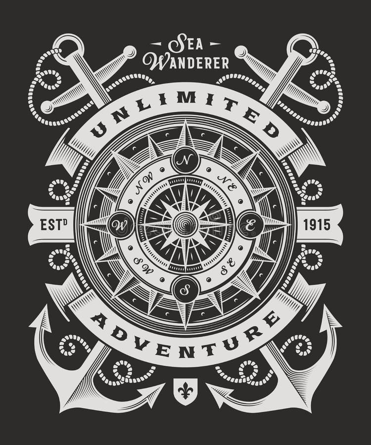 Uitstekende Onbeperkte Avonturentypografie op Zwarte Achtergrond royalty-vrije illustratie Uitstekende Onbeperkte Avonturentypografie op Zwarte Achtergrond royalty-vrije illustratie