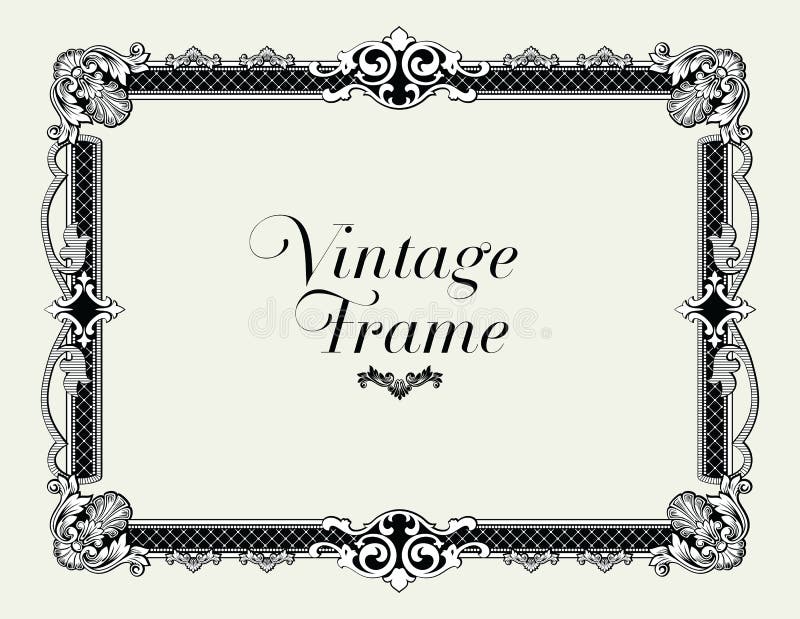Uitstekende Ornamentgrens Decoratieve Bloemenkadervector royalty-vrije illustratie Uitstekende Ornamentgrens Decoratieve Bloemenkadervector royalty-vrije illustratie