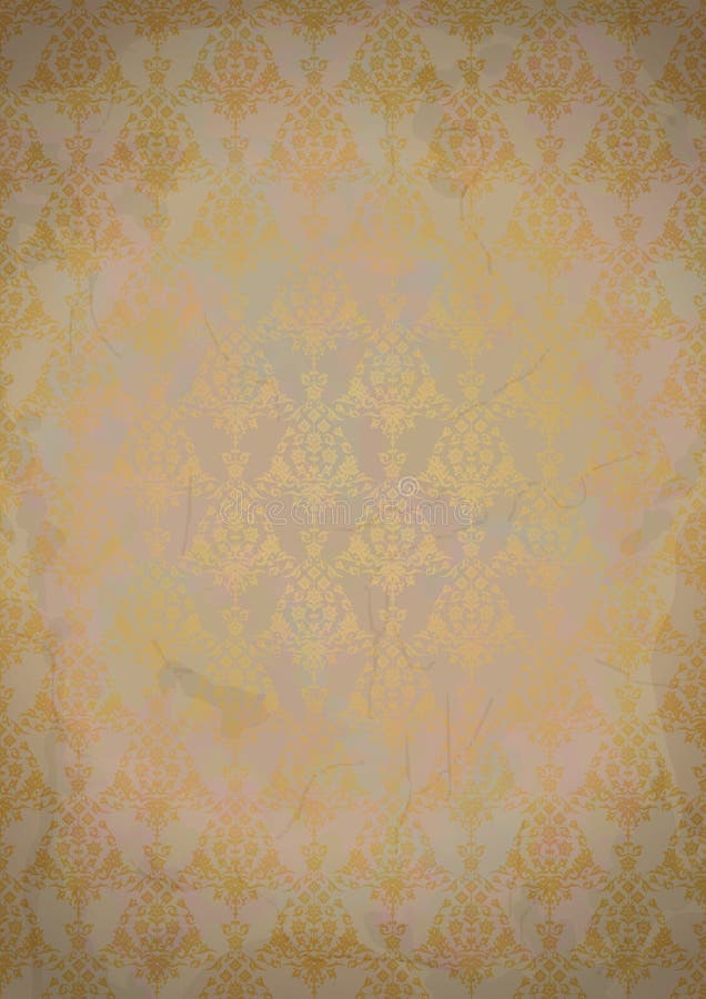 Uitstekende oude document achtergrond met gouden patroon stock illustratie Uitstekende oude document achtergrond met gouden patroon stock illustratie