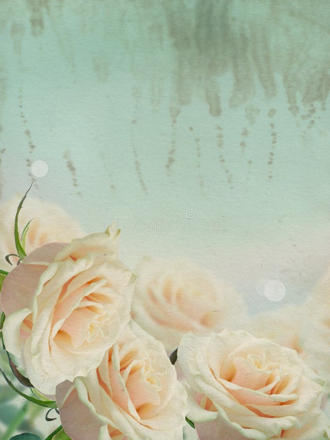 Uitstekende prentbriefkaar met elegante bloemen stock afbeelding Uitstekende prentbriefkaar met elegante bloemen stock afbeelding
