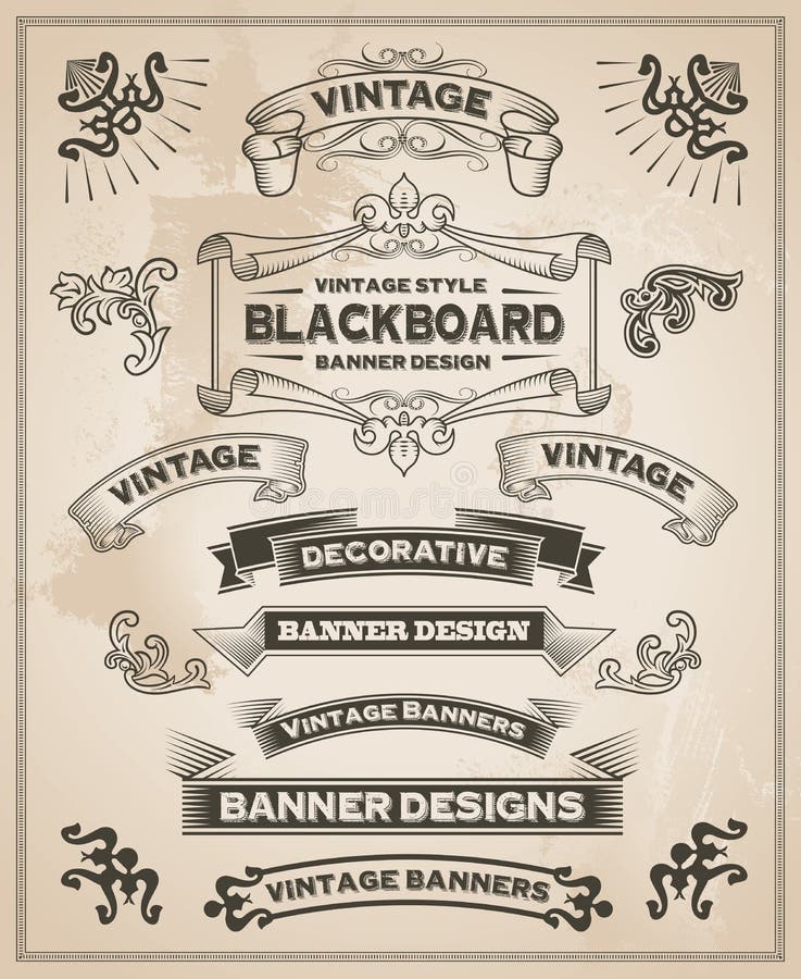 Uitstekende retro hand getrokken banners royalty-vrije illustratie Uitstekende retro hand getrokken banners royalty-vrije illustratie