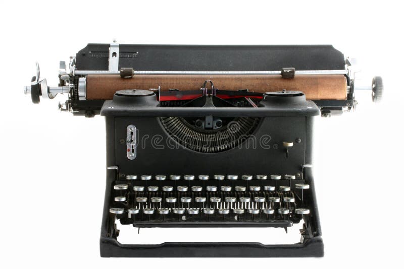 Uitstekende Schrijfmachine die op wit wordt geïsoleerdw stock afbeelding Uitstekende Schrijfmachine die op wit wordt geïsoleerdw stock afbeelding