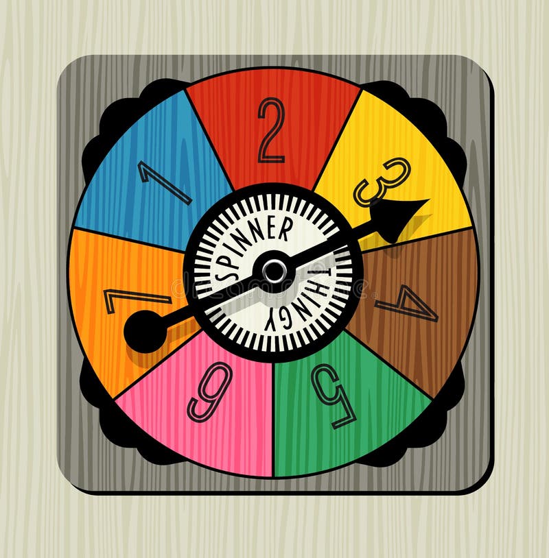 Uitstekende spelspinner met aantallen en pijl stock illustratie Uitstekende spelspinner met aantallen en pijl stock illustratie