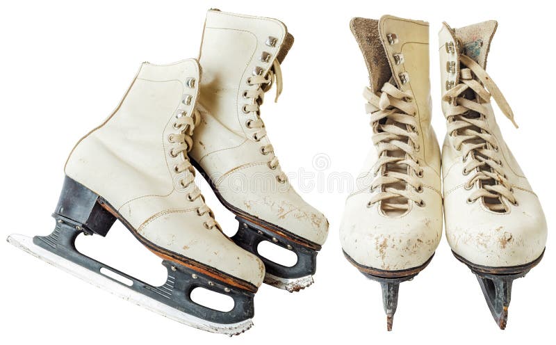 Uitstekende witte schaatsen royalty-vrije stock afbeeldingen Uitstekende witte schaatsen royalty-vrije stock afbeeldingen
