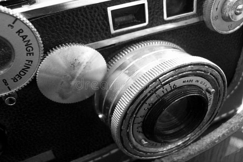 Uitstekende zwart-witte camera, stock fotografie Uitstekende zwart-witte camera, stock fotografie