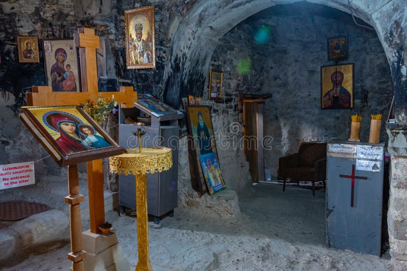 Ujarma, Georgia, August 28, 2023: Interior of a church at Ujarma fortress in Georgia. Image. Ujarma, Georgia, August 28, 2023: Interior of a church at Ujarma fortress in Georgia. Image