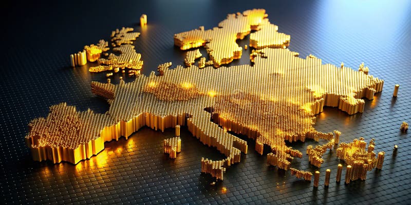 Ujawnienie cyfrowego serca europy 3d wizualizacja przepływu danych i łączności europy ilustracja wektor
