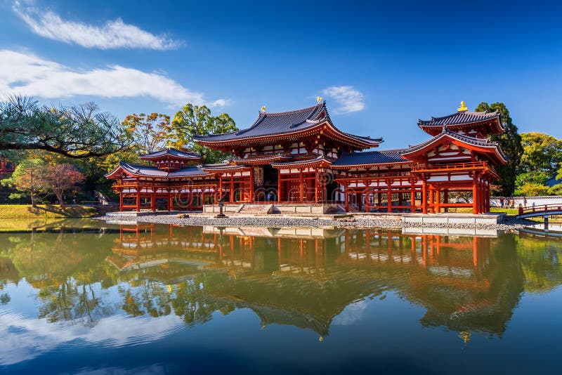 Uji, Kyoto, Japan - famous Byodo-in Buddhist temple, a UNESCO World Heritage Site. Phoenix Hall building. Uji, Kyoto, Japan - famous Byodo-in Buddhist temple, a UNESCO World Heritage Site. Phoenix Hall building.