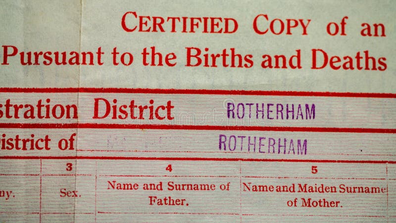 UK Birth Certificate stock images UK Birth Certificate stock images