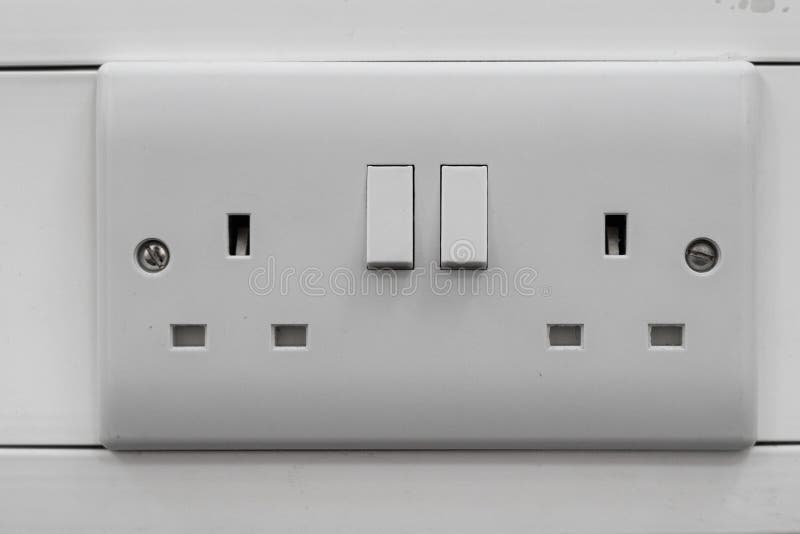 Uk double three pin plug socket