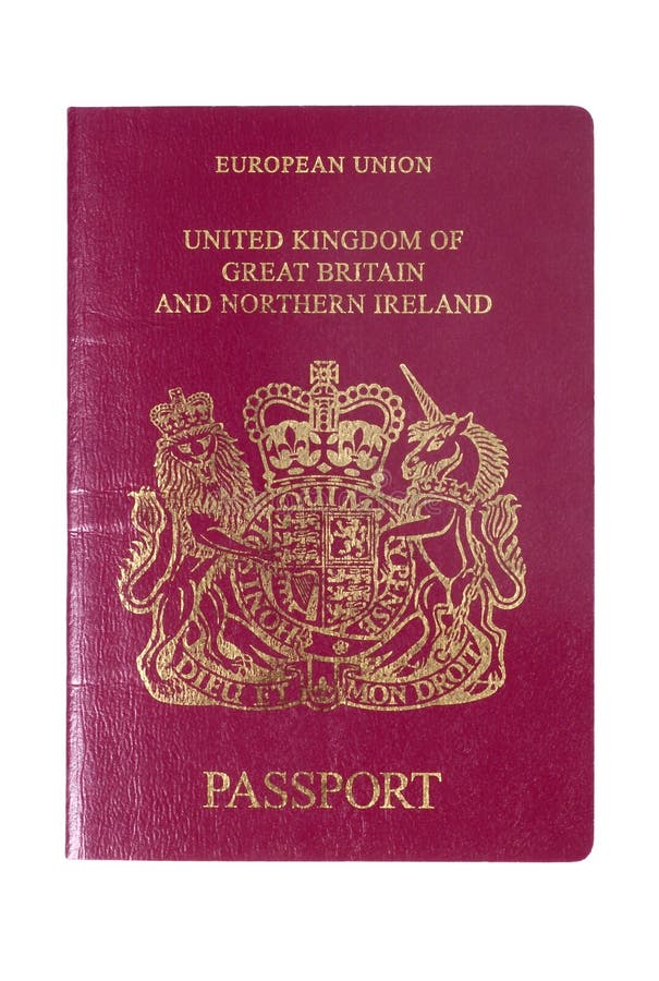 Uk European Passport Front Cover Isolated White Background Stock Photos Free & RoyaltyFree