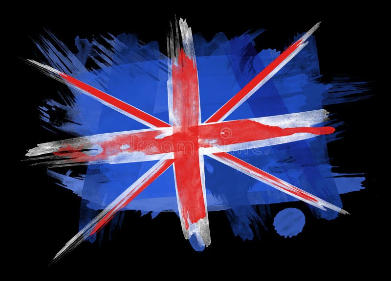 Create a unique design with UK flag with black background