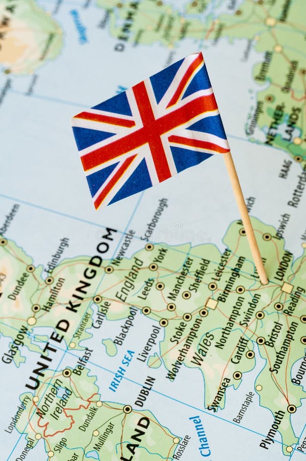 UK flag on map royalty free stock photo UK flag on map royalty free stock photo