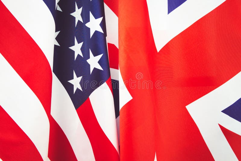 UK flag and USA Flag . Relations between countries . UK flag and USA Flag . Relations between countries .