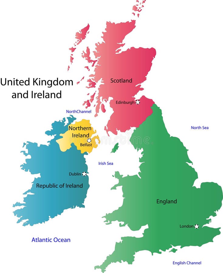 UK i Irlandia mapa