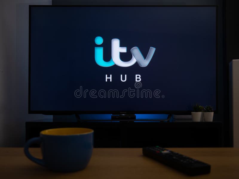 UK, March 2020: TV Television ITV Hub royalty free stock photo