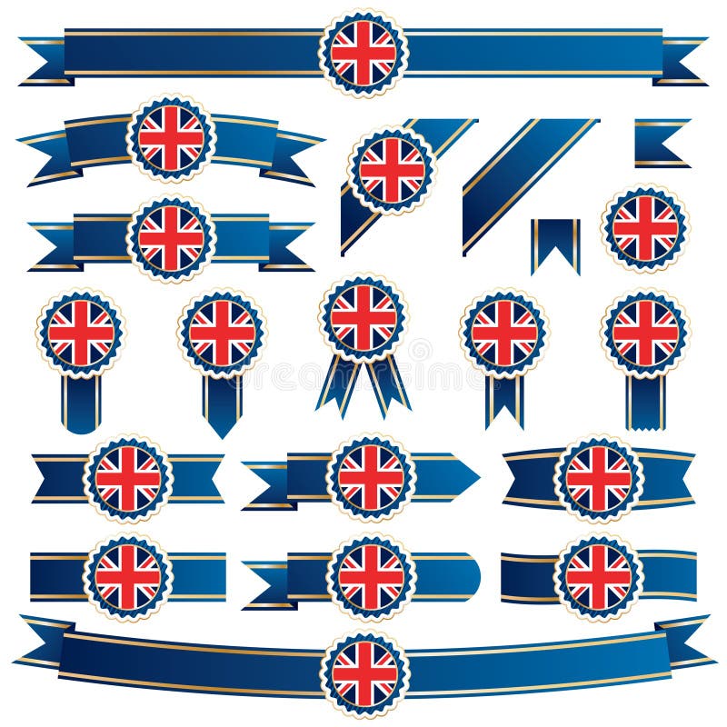 Uk ribbons stock vector. Illustration of emblem, british 24533997