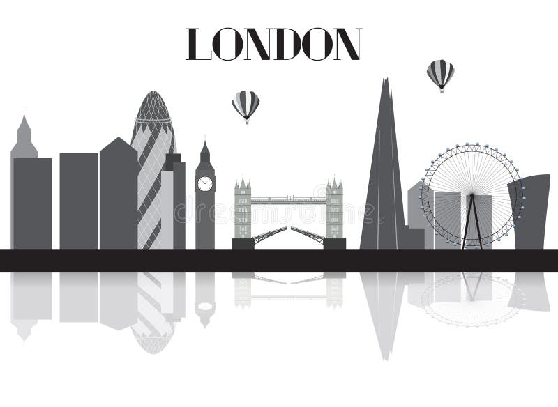 Download UK, Silhouette London City Background. Vector Illustration. Stock Vector - Illustration of ...