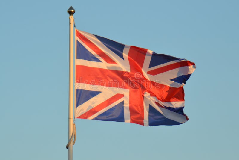 UK Union Jack Flag Flying stock image. Image of fluttering 95585033