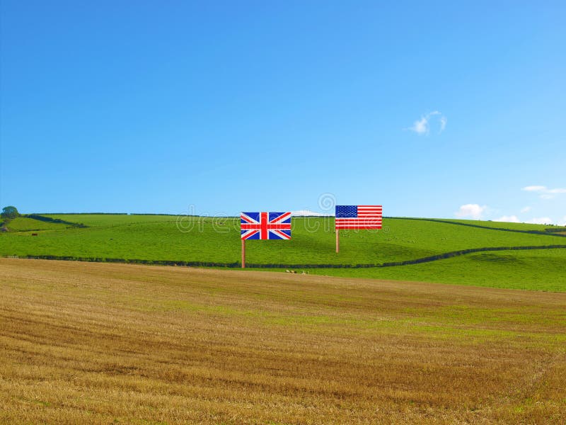 UK and USA Flags on the Hill Stock Image Image of flag, flags 234002523