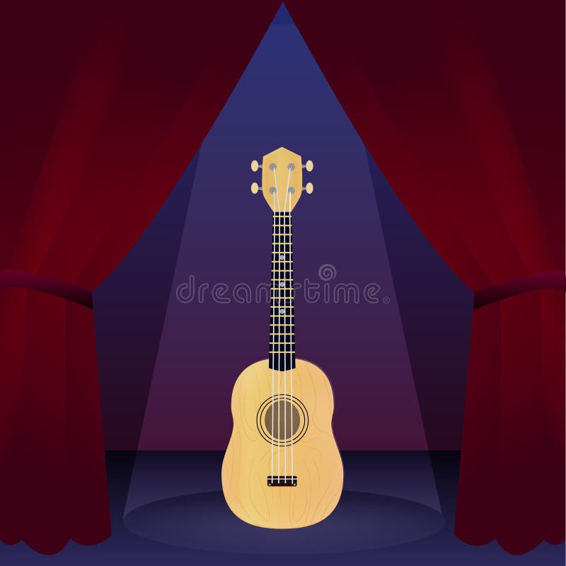 Ukelele op stadium royalty-vrije illustratie Ukelele op stadium royalty-vrije illustratie
