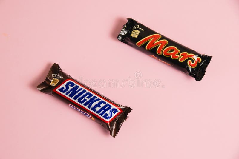 Ukraine, Chernihiv, April 26, 2023: Mars and Snickers Chocolate Bars in ...