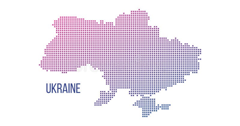 Ukraine country map made from abstract halftone square dot pattern, Vector illustration isolated on white background vector illustration Ukraine country map made from abstract halftone square dot pattern, Vector illustration isolated on white background vector illustration