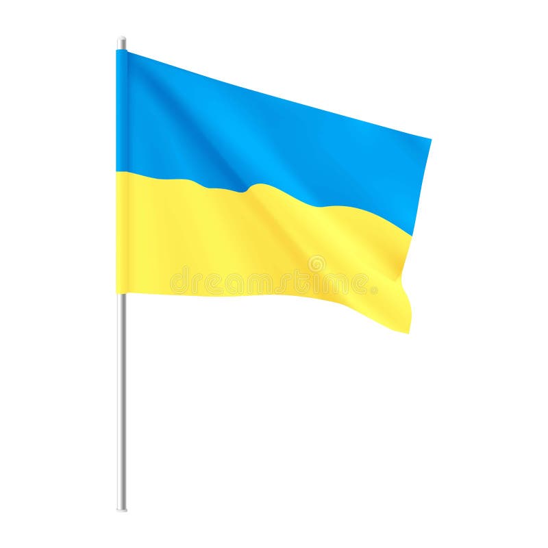 Ukraine Flag. National Ukrainian Yellow Blue Flag Stock Vector