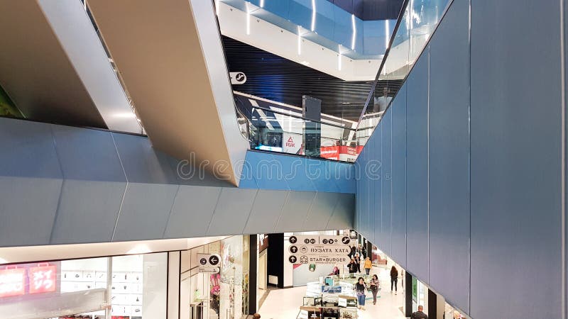 Ukraine, Kiev - September 24, 2019: abstract fragment of modern lobby architecture, entrance hall of a luxury hotel, shopping stock images