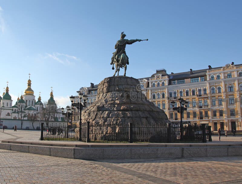 Ukraine Kiew Das Monument Zu Bogdan Khmelnitsky Bei Sophia Square