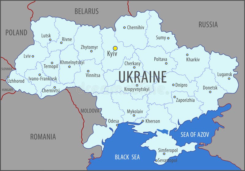 Ukraine. Map of the Territory of the Ukrainian State Divided into ...